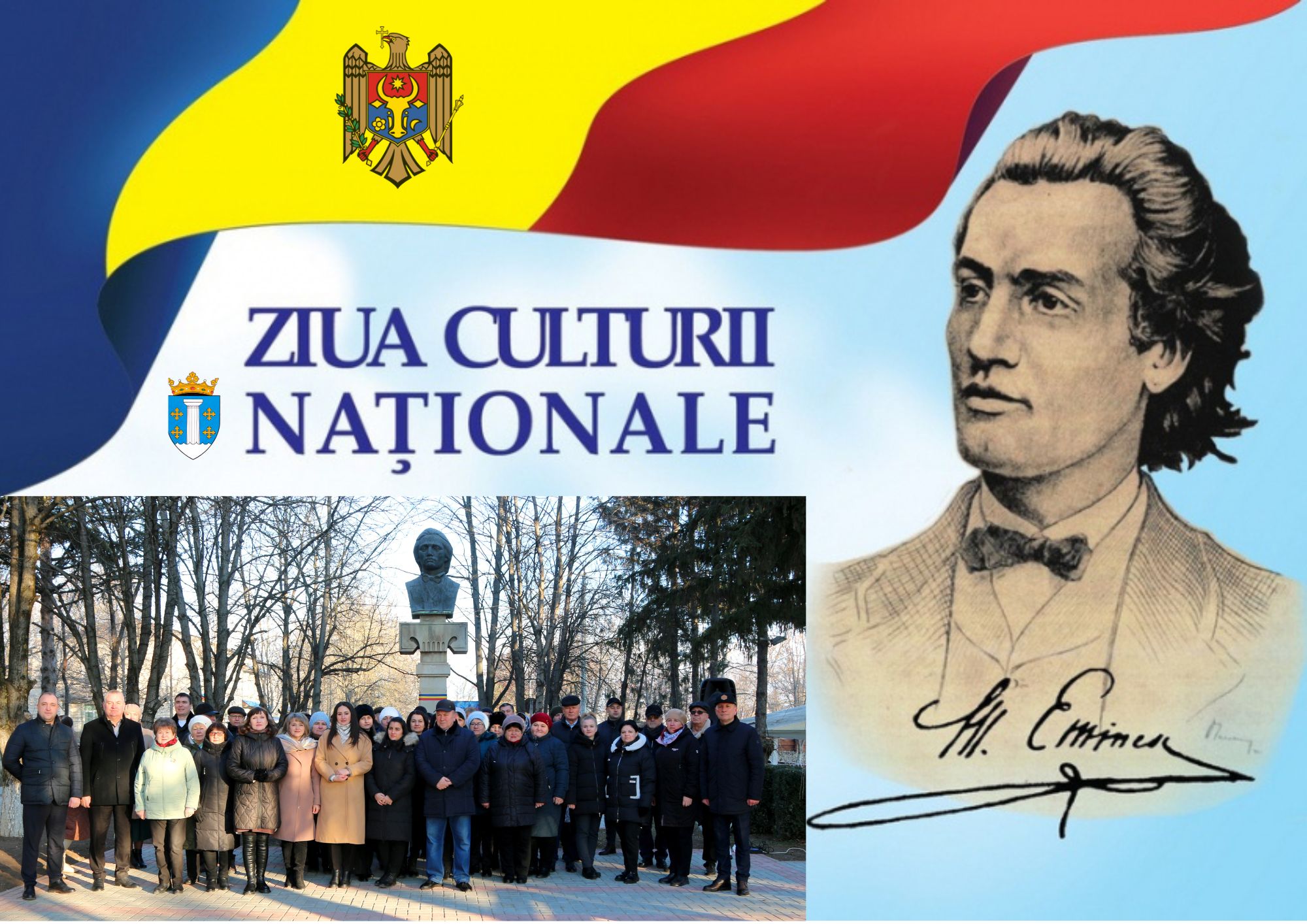 Omagiul adus marelui poet Mihai Eminescu cu prilejul aniversării a 175 de ani de la naștere