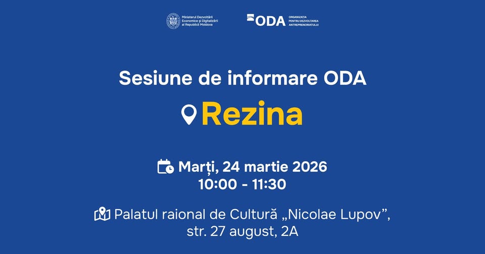 📢 Sesiune de informare pentru antreprenorii din raionul Rezina