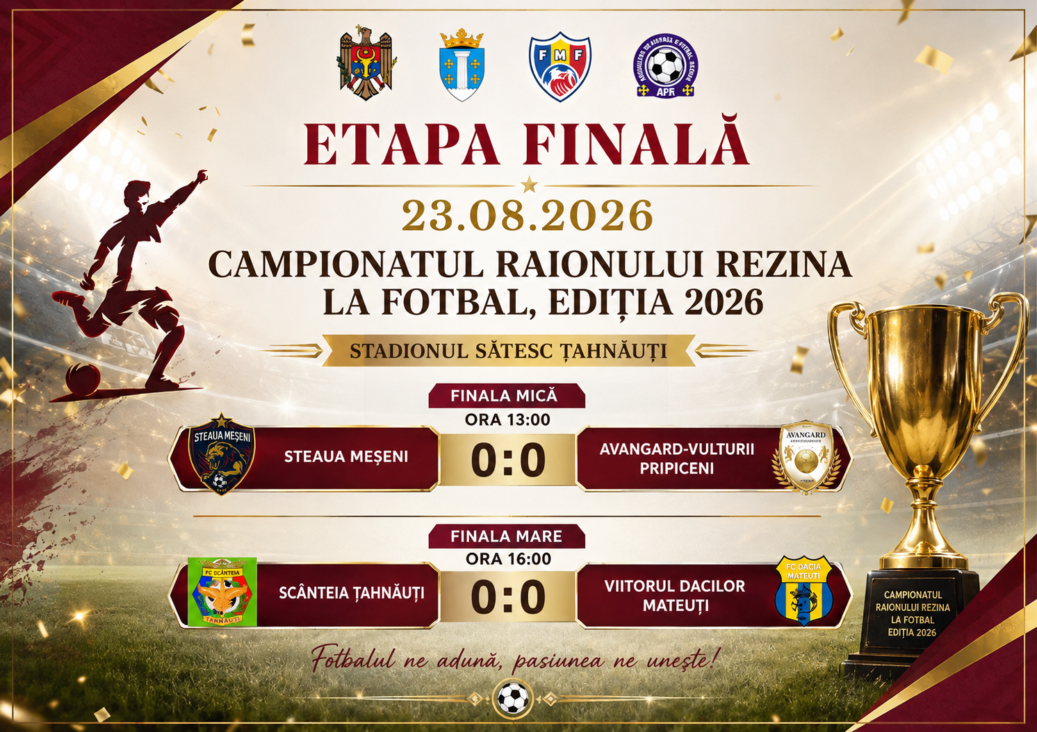 Etapa Finală – Campionatul Raionului Rezina la Fotbal, ediția 2026